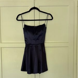 Elegant Navy Satin Dress - Never worn